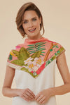 Tropical Floral and Fauna Scarf - Powder Design - Limited Edition