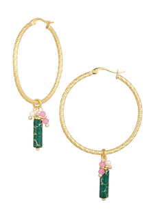  Earrings with a Green Stone
