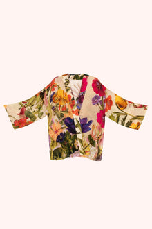 Mid-Length Kimono Cream Posy