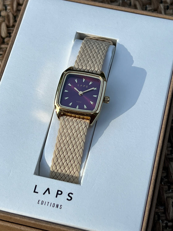 Nova Aubergine Prima Laps Watch Beige Armband