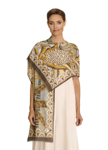  Patterned Palms Cotton Scarf
