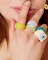 Ring i Aqua Green - Storlek 18