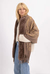 Paisley Scarf Cape Faux Fur