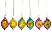  Set Of 6 Bright Metallic Open Faced Baubles