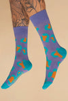 Men's Leopard Print Socks - Lavender