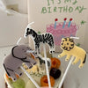 Set Of 6 Safari Animal Candles by Meri Meri