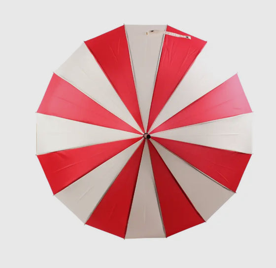 Boutique Classic Pagoda Paraply Red and Cream från Soake