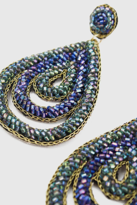 Blue and Teal Shimmering Earrings