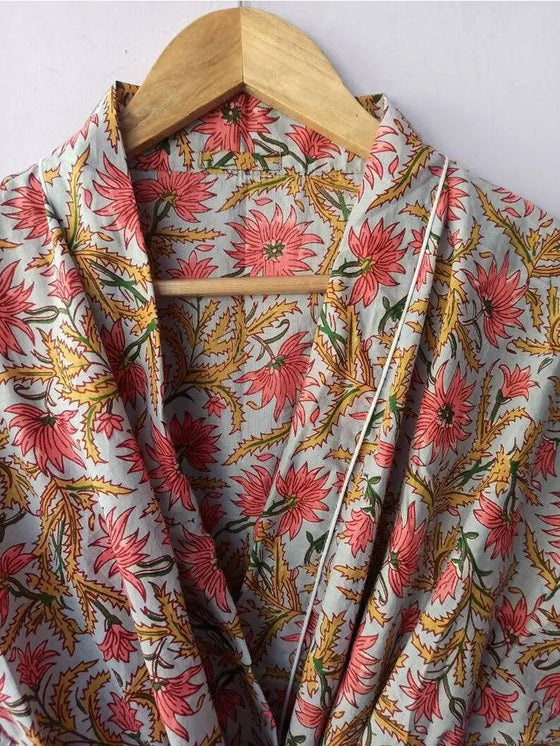 Blommig tryckt Kimono Robe