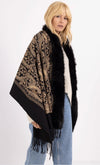 Paisley Scarf Cape Faux Fur