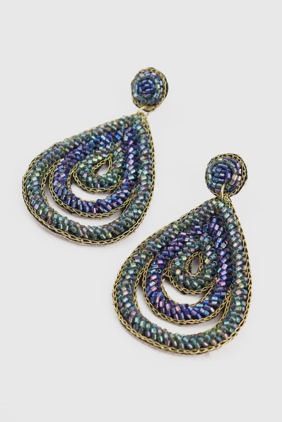 Blue and Teal Shimmering Earrings
