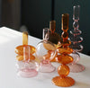 Pink bubble glass candle holder - mixed collection