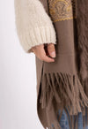 Paisley Scarf Cape Faux Fur