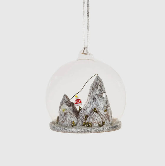 Ski Mountain Dome Bauble