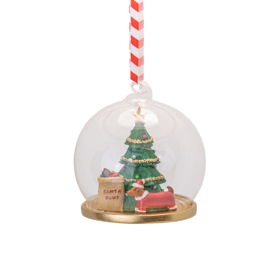 Santa Paws Dome Bauble