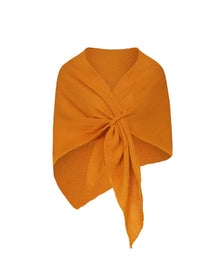  Knitted Plain Shawl in Orange