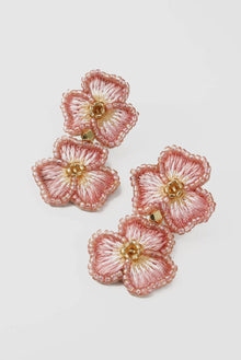  Pansy Drop Earrings Light Pink