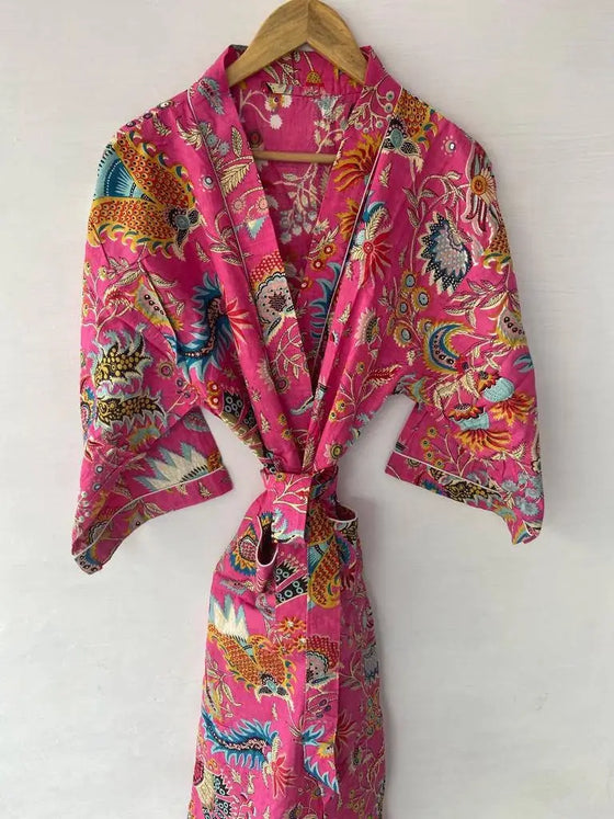 Indisk Bomull Kimono Robe