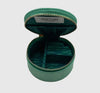 Jewellery travel pot in marine with a mint shell brooch - recycled velvet - Sixton London