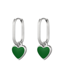  Colored Heart Earrings in Stainless Steel