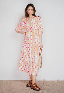  Pink Heart Printed Dress