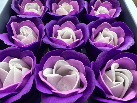 Soap flower roses in lavender color