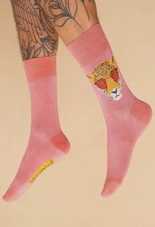  Men's Shady Jaguar Socks - Petal