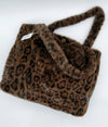 Leopard Faux Fur Bag - Dark Brown