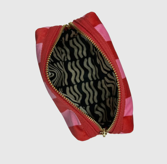 Striped Pink Make-up Bag Large