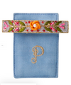 Embroidered Barette Denim Floral Vine