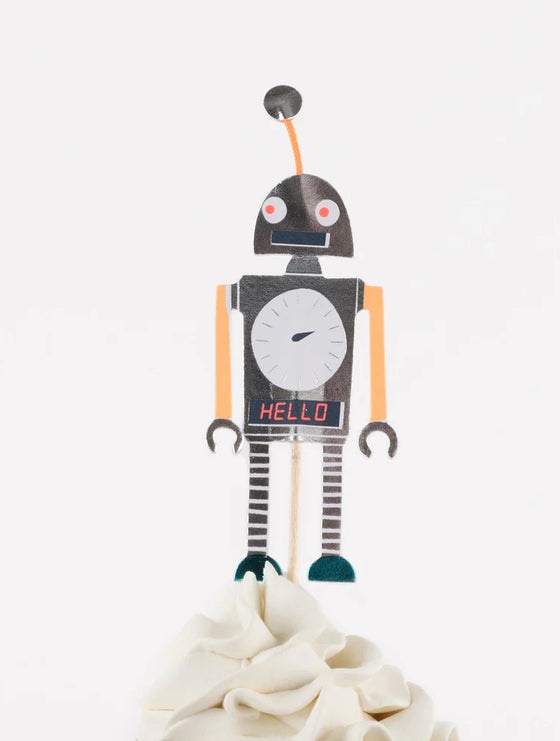 Robot cupcake toppers 24 pcs - Meri Meri