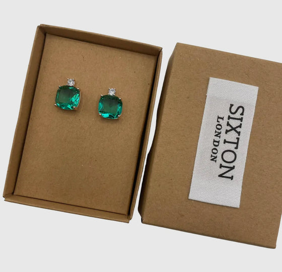 Aqua sparkle earrings - Sixton London