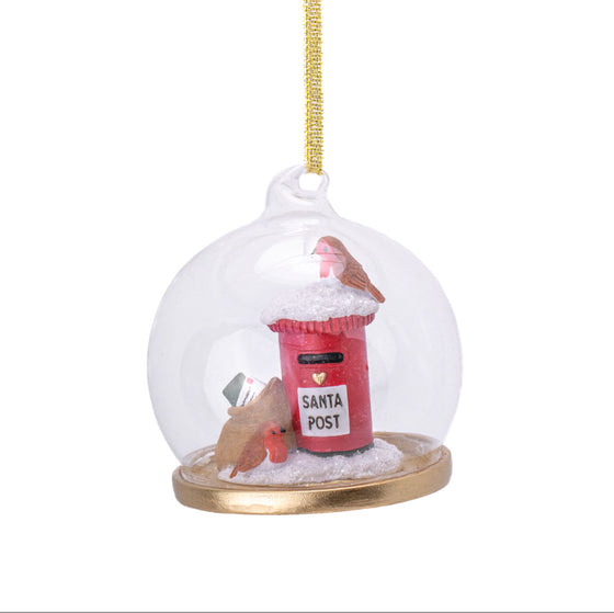 Santa Post Box Dome Bauble