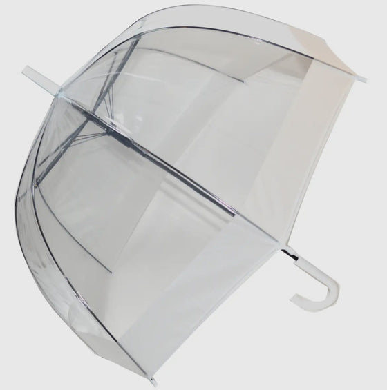 Soake Clear Deep Dome Umbrella - White -Soake