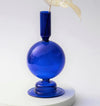 Candle holder in blue glass