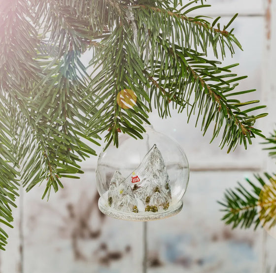 Ski Mountain Dome Bauble