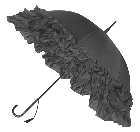 Grey Trippel Frilled umbrella by Soake