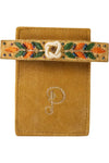 Embroidered Barette Mustard Floral
