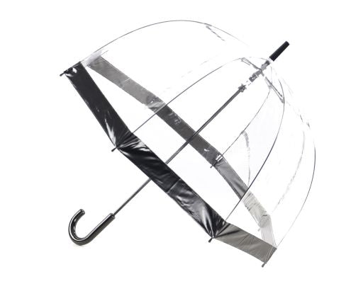 Stick Style Clear Dome Umbrella with Black Band by Soake
