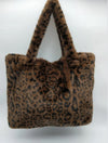 Leopard Faux Fur Bag - Dark Brown