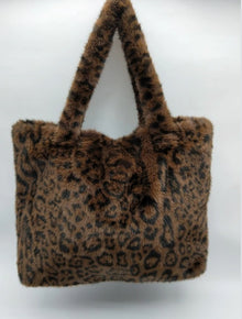  Leopard Faux Fur Bag - Dark Brown
