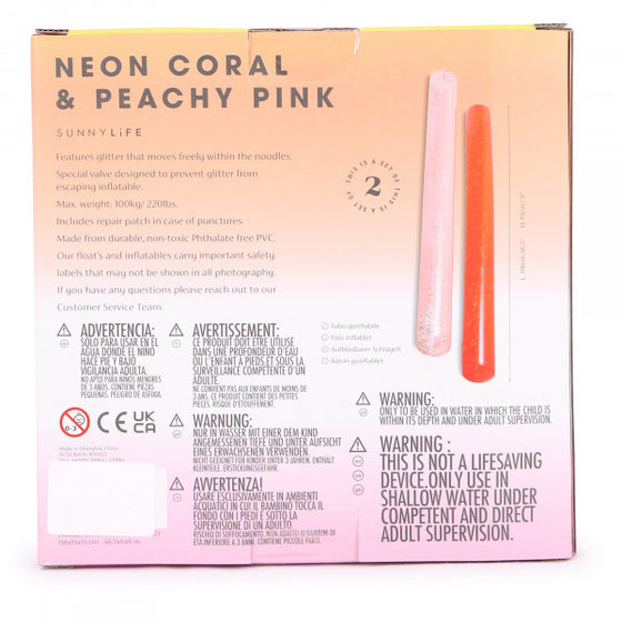 Pool Noodles Neon Coral & Peachy Pink - Sunnylife