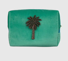  Marine make-up bag & gold palm tree brooch