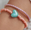 Peach Aqua Stoneheart Bracelet