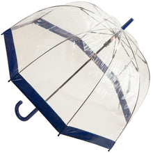  Soake Clear Deep Dome Umbrella - Navy Blue Trim -Soake