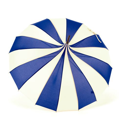 Boutique Classic Pagoda Umbrella Blue & Cream