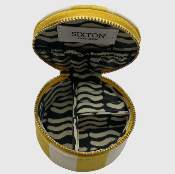Yellow Striped Jewelry Travel Pot