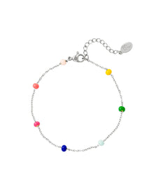  Colored Beads Bracelet in Stainless Steel