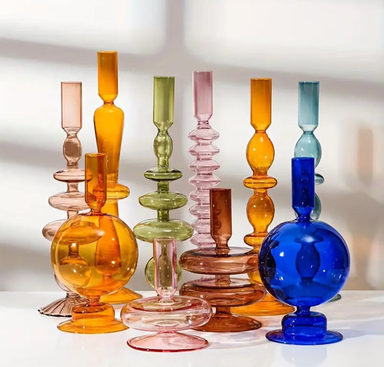 Candle holder in glass - mixed collection