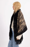 Paisley Scarf Cape Faux Fur